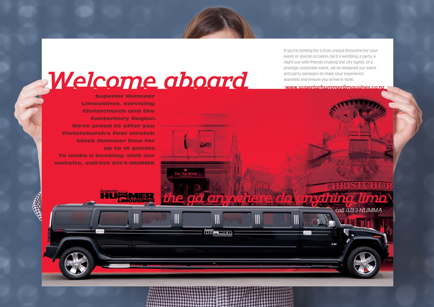 Superior Hummer Limousines, A2 Poster art, display, Promotional design and advertising, digital illustration, photography