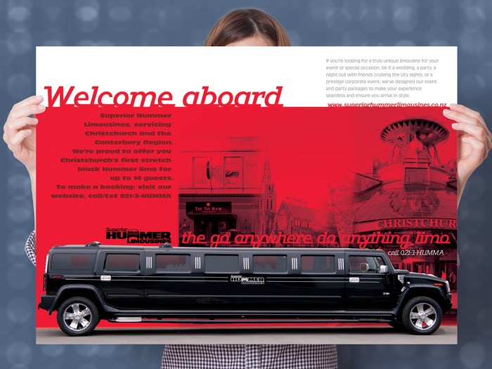 Superior Hummer Limousines, A2 Poster art, display, Promotional design and advertising, digital illustration, photography