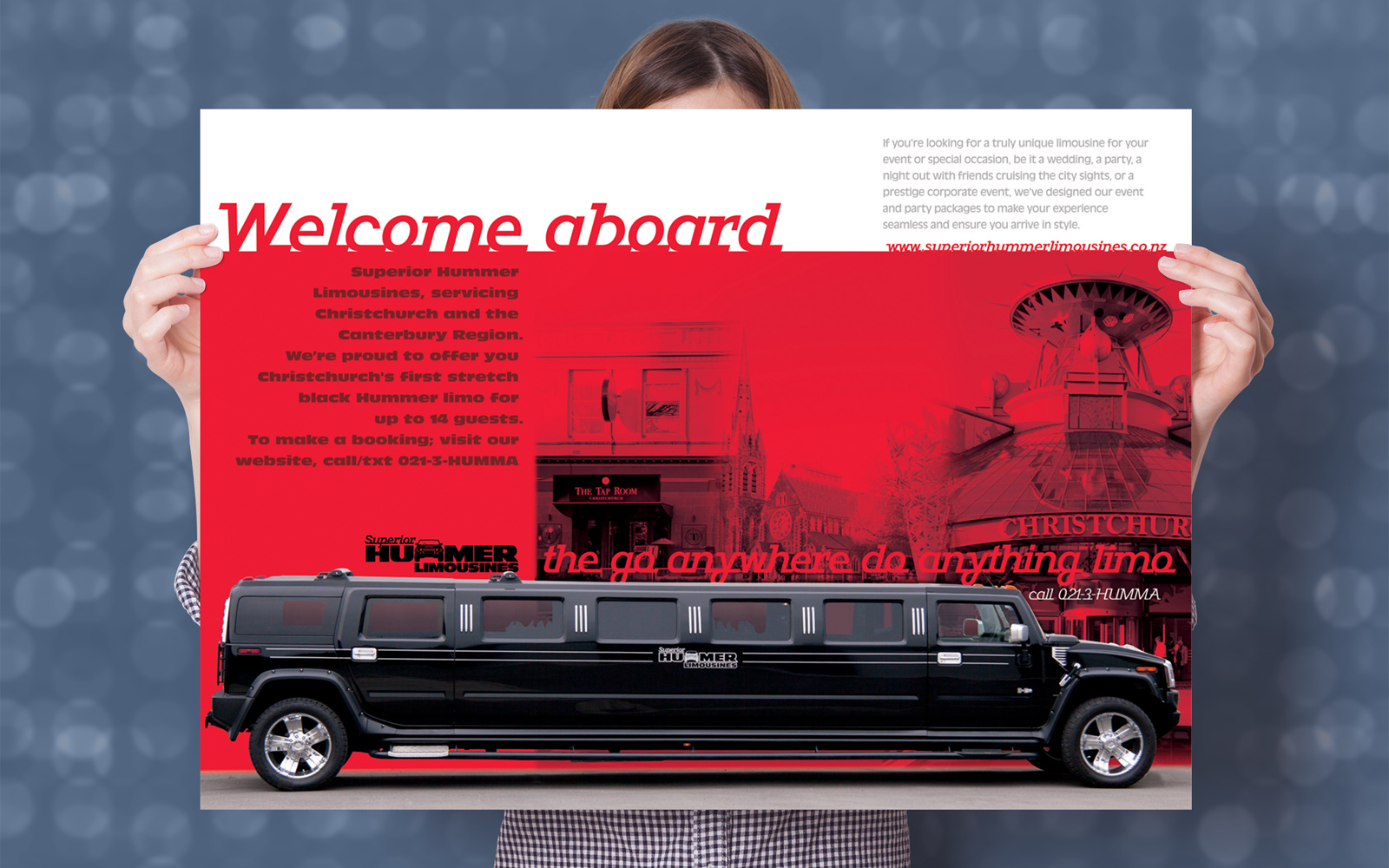 Superior Hummer Limousines, A2 Poster art, display, Promotional design and advertising, digital illustration, photography