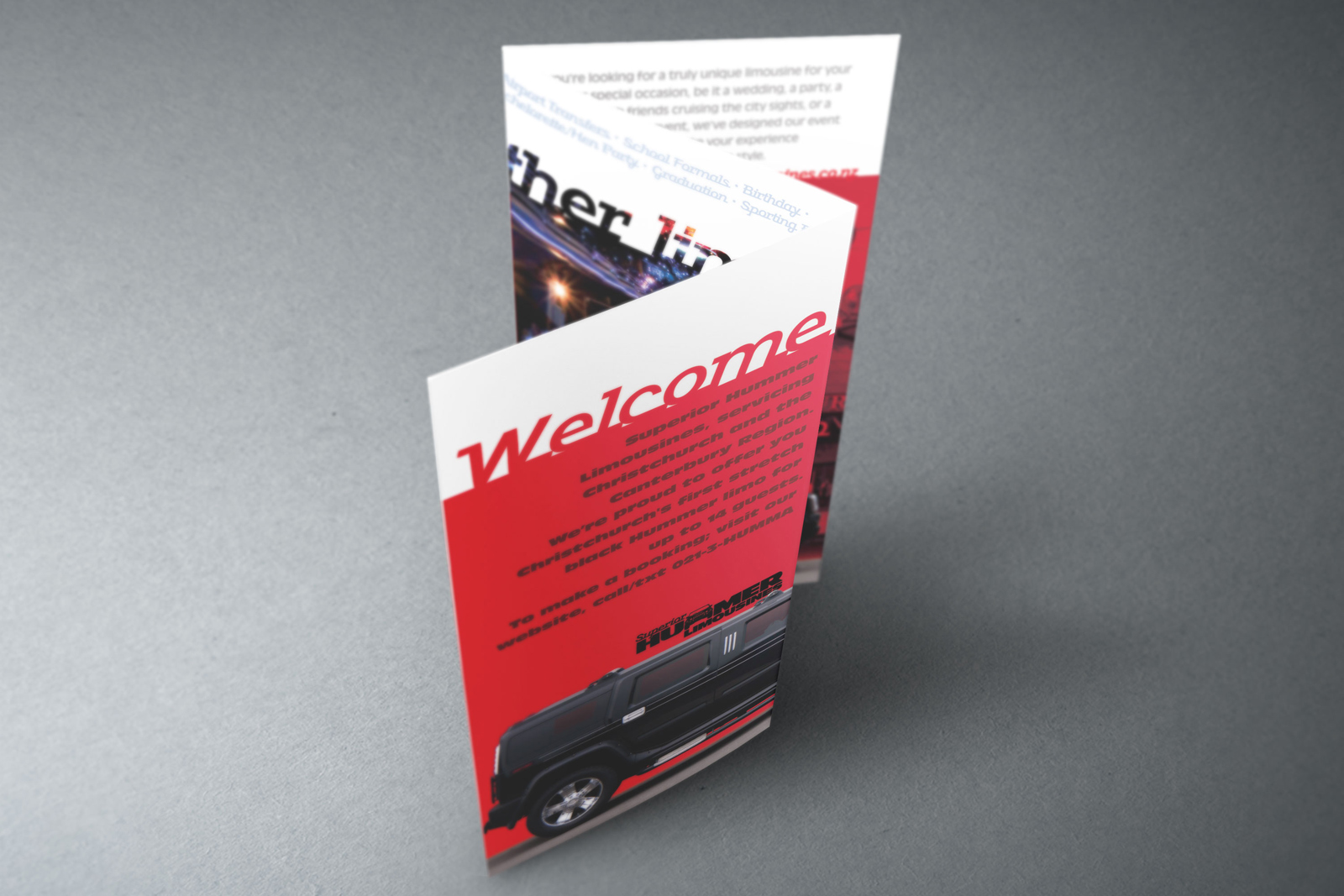 Superior Hummer Limousines, Z-fold, DLE brochure