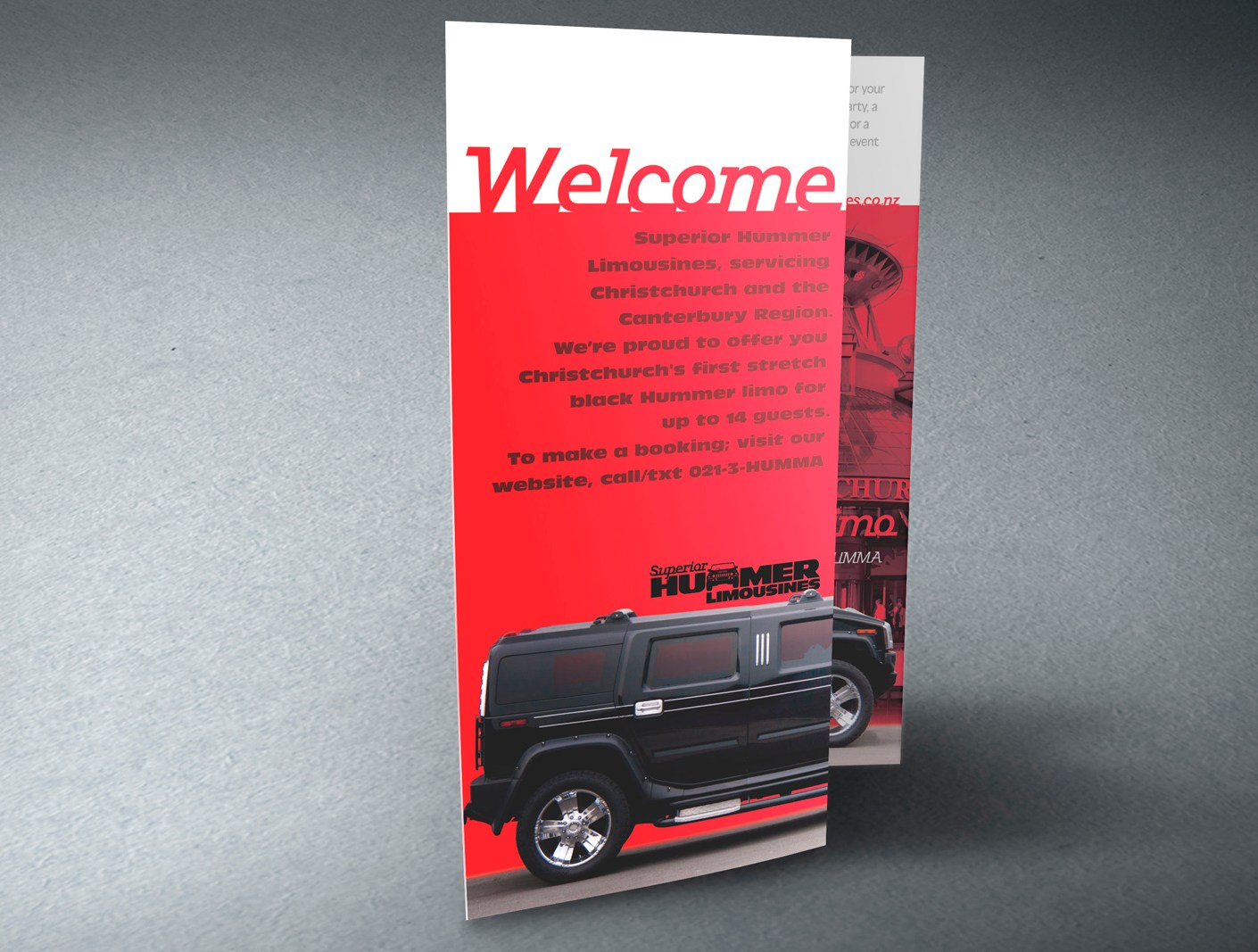 Superior Hummer Limousines, Z-fold, DLE brochure
