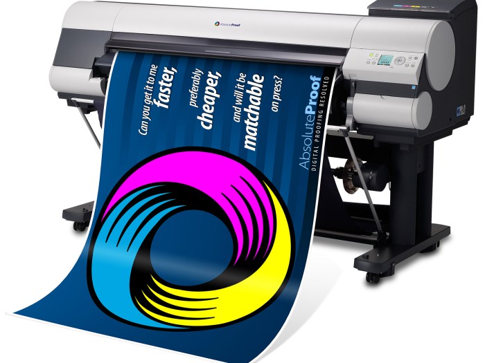 Absolute proof brand printout from wide-format inkjet