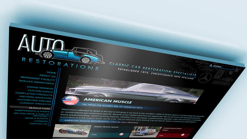 The new ‘Muscle Cars’ gallery section header page.