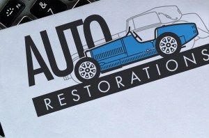 Auto Restorations’ new letterhead, 2009. a ‘soft’ BRAND-AID rebrand, meaning the company name was retained but a complete logo restoration was necessary to strengthen it and correct its faults Brands for New Zealand companies, Christchurch, New Zealand.