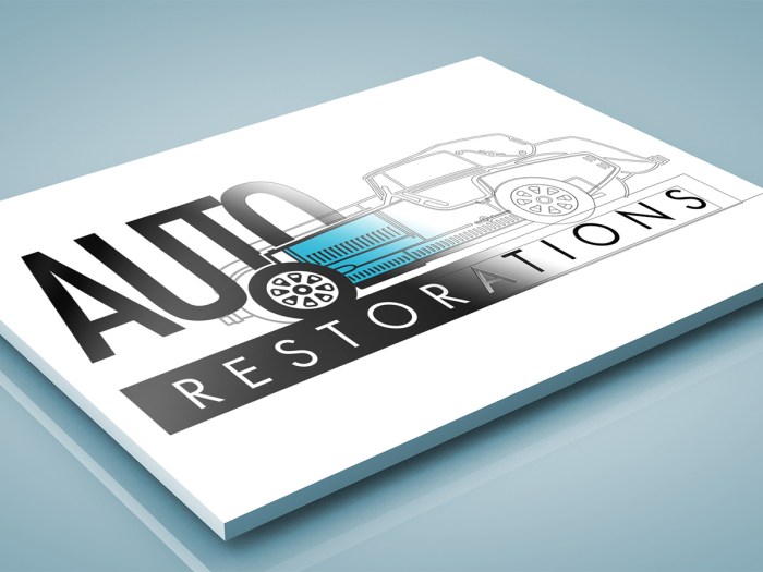 Auto Restorations logo makeover intermediate steps