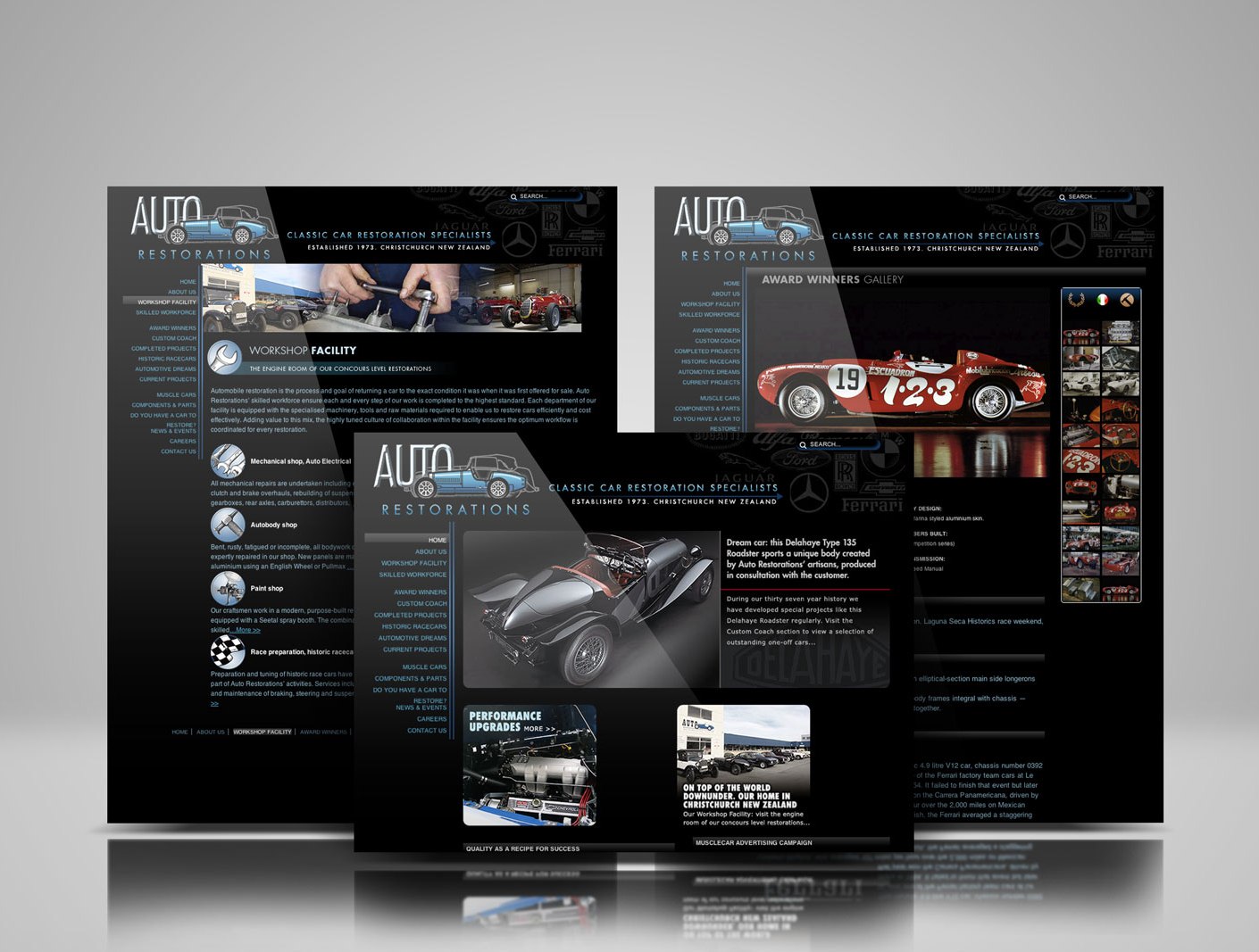 Auto Restorations’ web design showcase