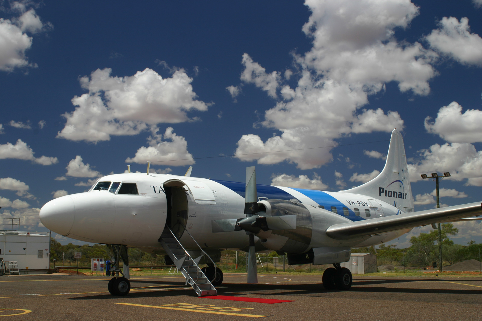 Pionair Australia Convair CV580 VH-PDV with it’s fresh new fluid livery