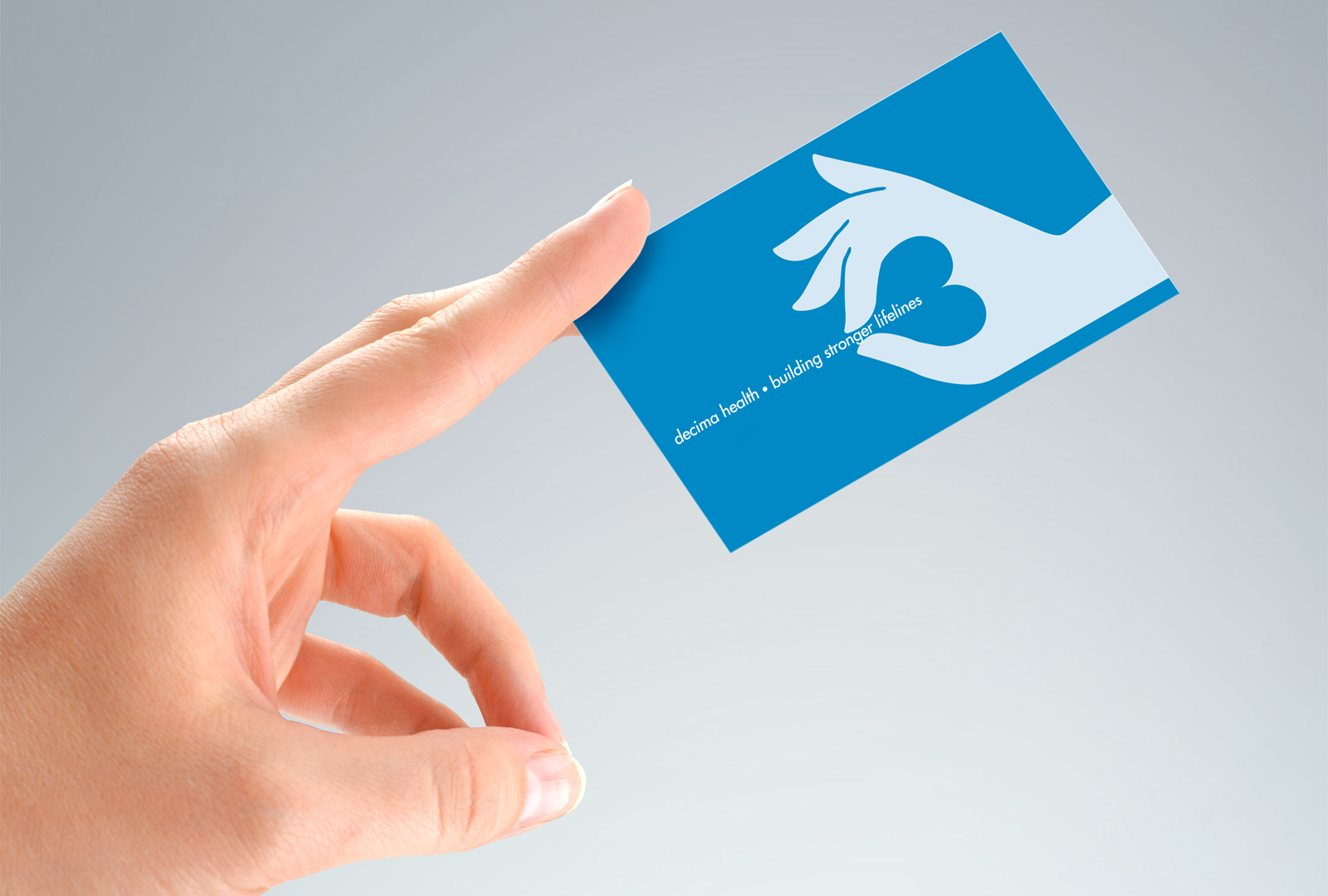 Reverse of Decima Health business card front