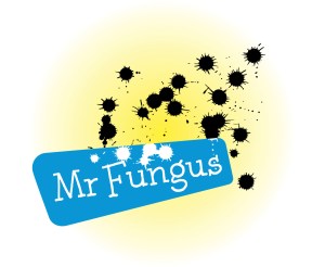 Mr Fungus logo. Mr Fungus is a comic character "the world’s loudest mime” developed by Fergus Aitken