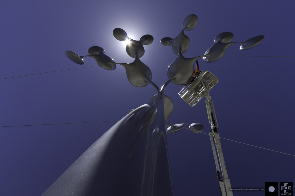 Phil Price installing the Tree of Life, Karingal, Melbourne, Australia.