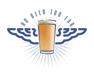 Wild Blue - Pomeroys Pub ‘No Beer Too Far’ logo for their L.R.D.G (Long Range Drinking Group)