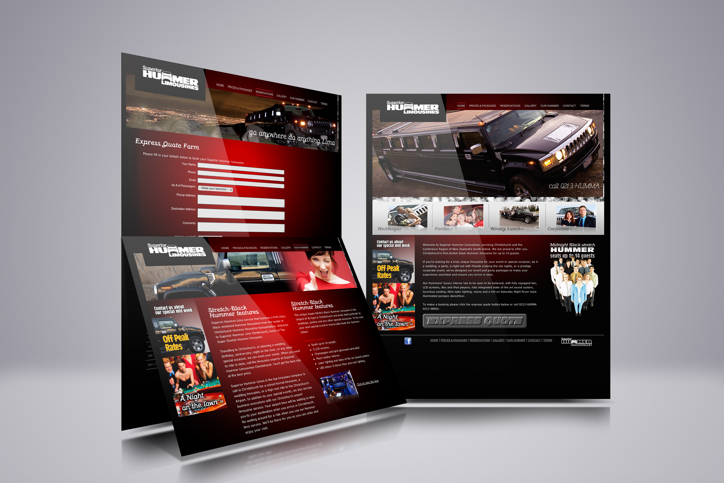 Superior Hummer Limousines web design showcase
