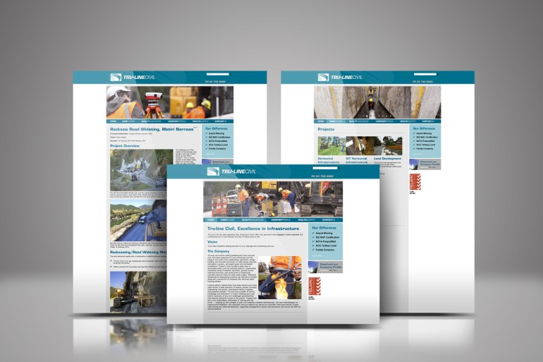 Tru-Line Civil website showcase.
