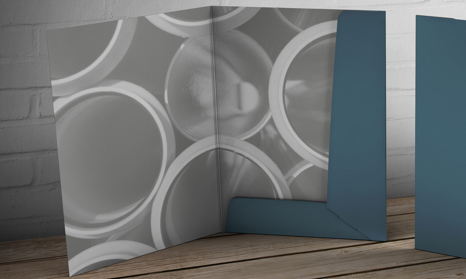 Interior view of Tru-Line Civil, document folder / presentation folder presented as a photorealistic visual / mock-up
