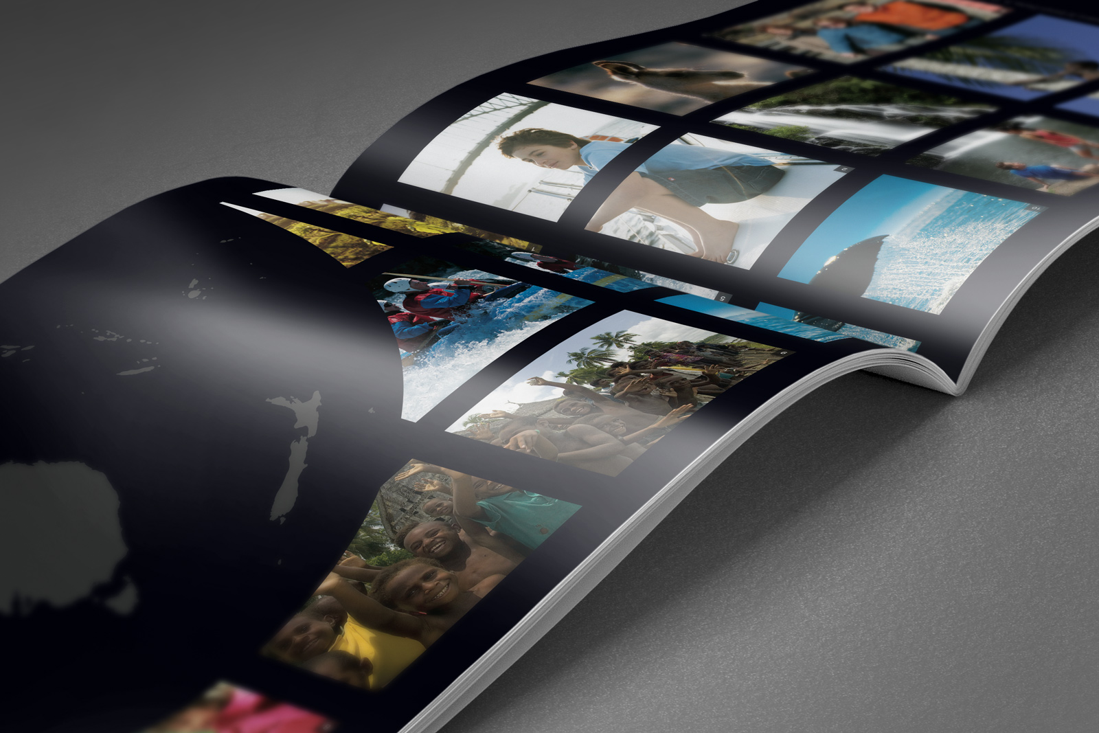 Inside front cover spread. Pionair Unparalleled Journeys, affluent travel, inbound tourism booklet, brochure. New Zealand, Australia, Papua New Guinea and the South Pacific.