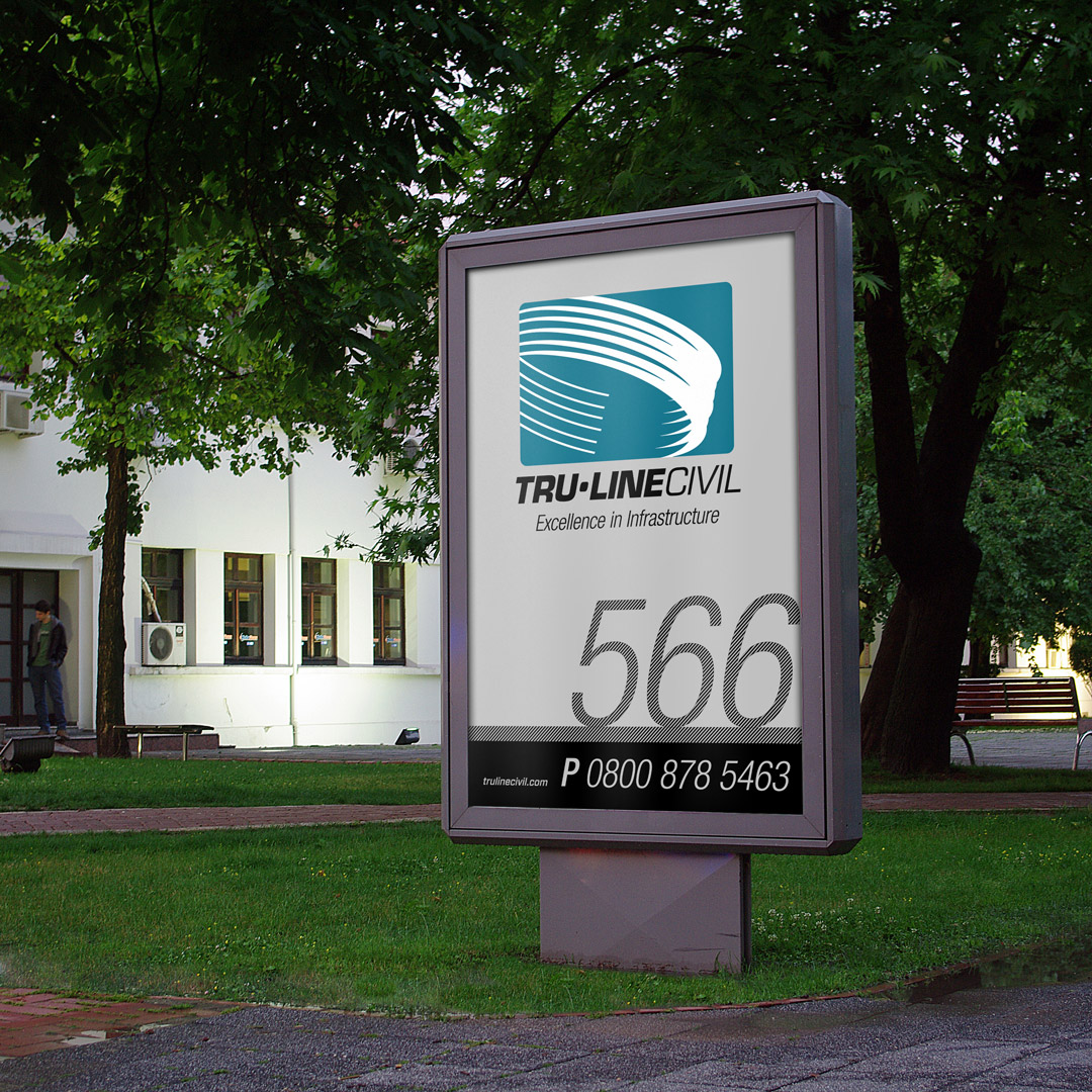 TruLIne Civil signage system, graphic design studio, design consultancy, creative design, graphic design, web design, print design, Christchurch, New Zealand, logo design, brand design, logos, corporate identity, originating company, originating product names right, packaging, Illustration, advertising, creative design, websites, photography, posters, flyers