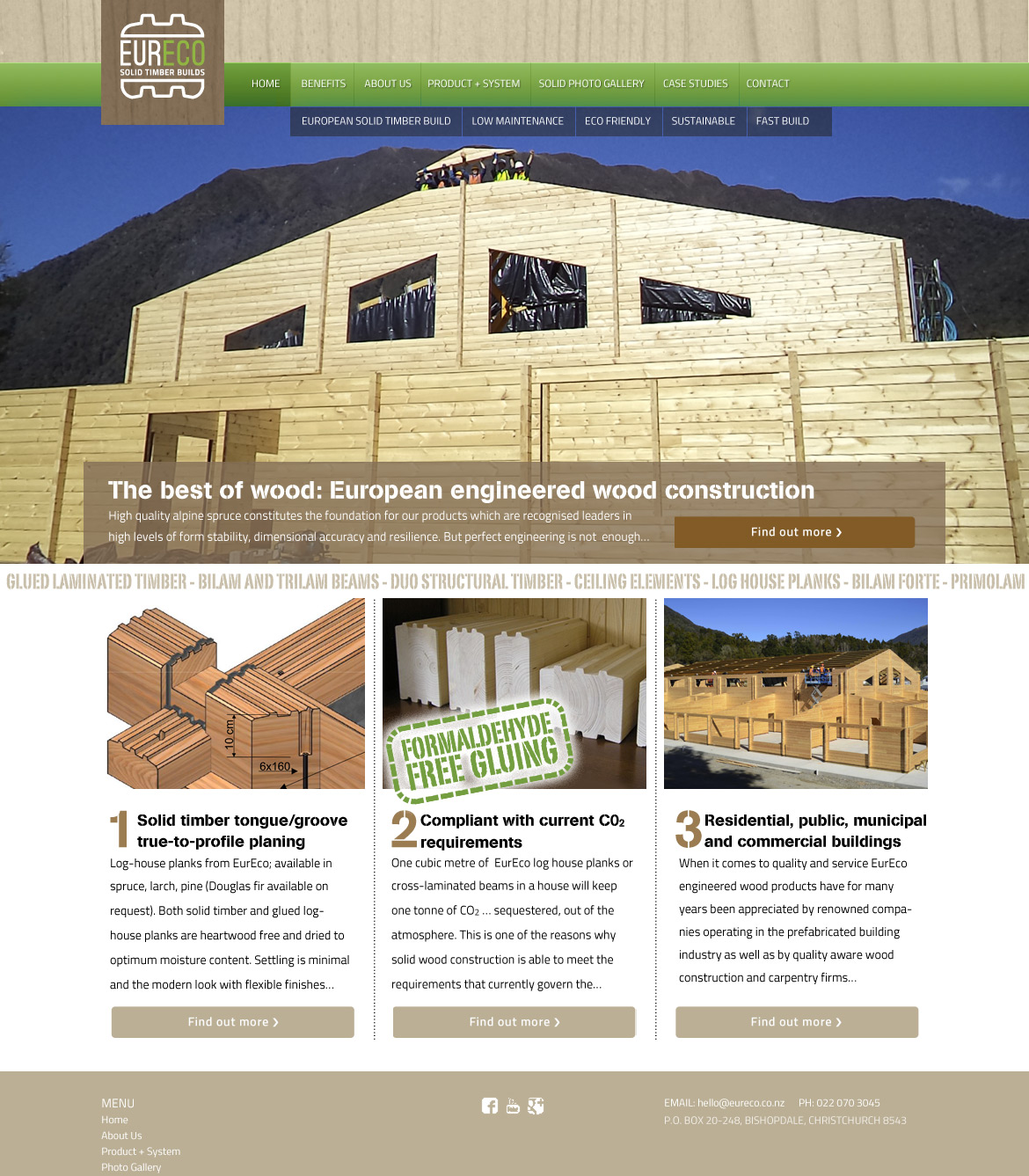 Home “stencil” type alt. Banner slide 04— Banner slide: “The best of wood: European engineered wood construction.”