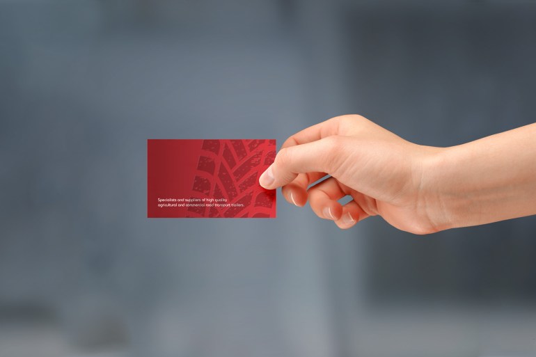 Handheld MTC Equipment business card back. Full colour front, full colour back.