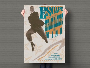 Escape from the Straitjacket of the Mind, 2 colour A1 portrait poster.