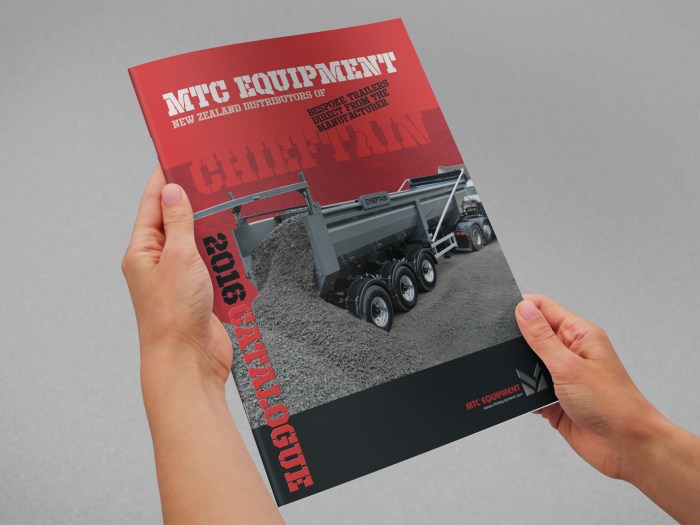 MTC equipment 2016 A4 brochure cover, hand held mock up, photorealistic visual