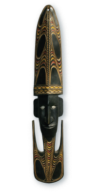 Sepik River carved ceremonial mask