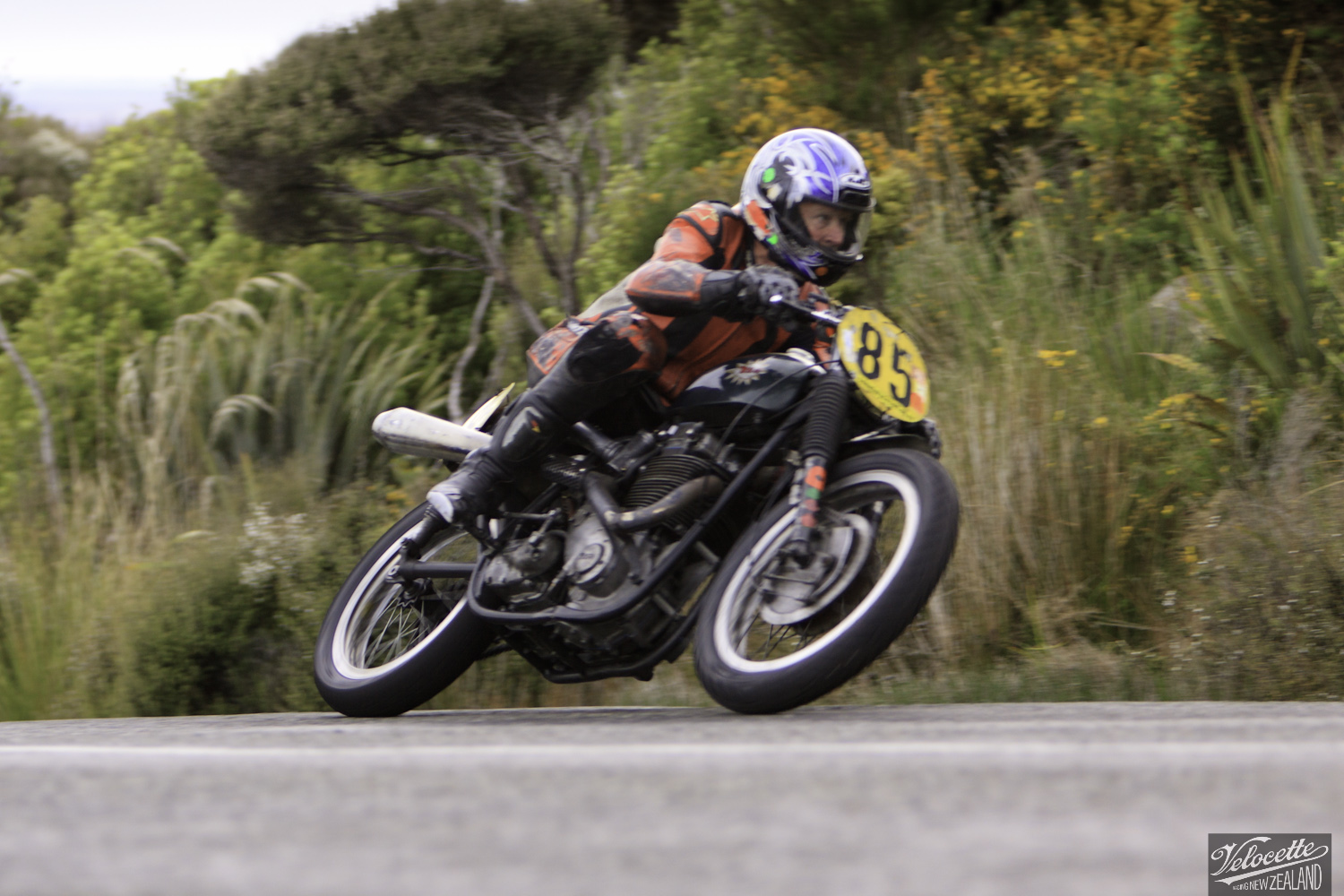 Bluff Hill, Bluff HIll Climb, BSA Goldstar 500, Burt Munro Challenge, Classic Pre ‘63, Flagstaff Road, Graham Peters, Motupohue, New Zealand, NZ Hill Climb Champs, Rider 85