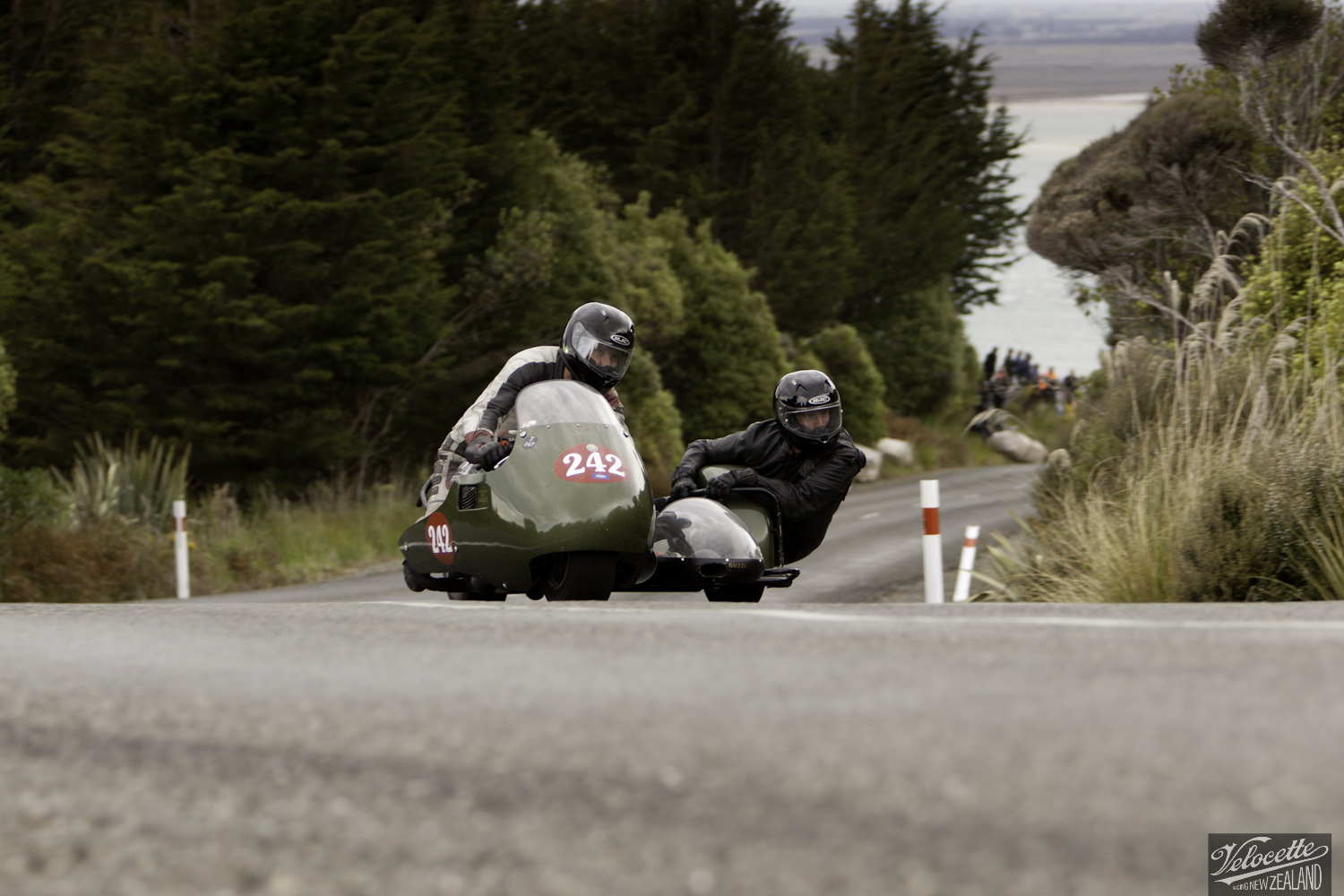 Bluff Hill, Bluff HIll Climb, Classic Sidecars, John Blaymires, Moto Guzzi Le Mans Sidecar 950, Motupohue, New Zealand, NZ Hill Climb Champs, Rider 242