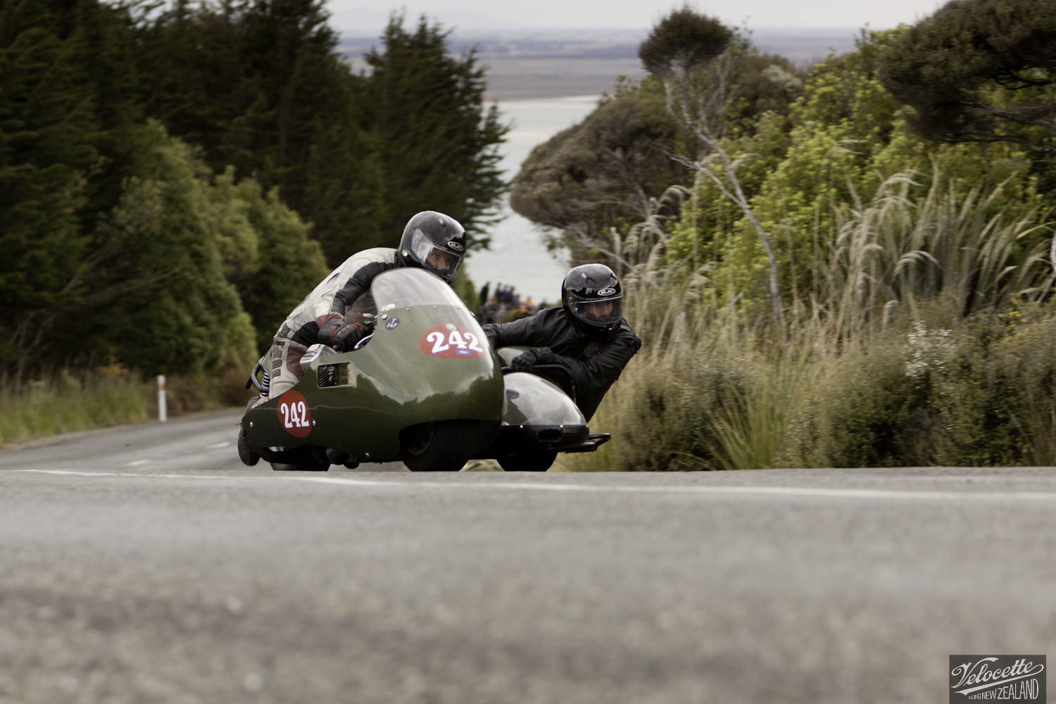 Bluff Hill, Bluff HIll Climb, Classic Sidecars, John Blaymires, Moto Guzzi Le Mans Sidecar 950, Motupohue, New Zealand, NZ Hill Climb Champs, Rider 242
