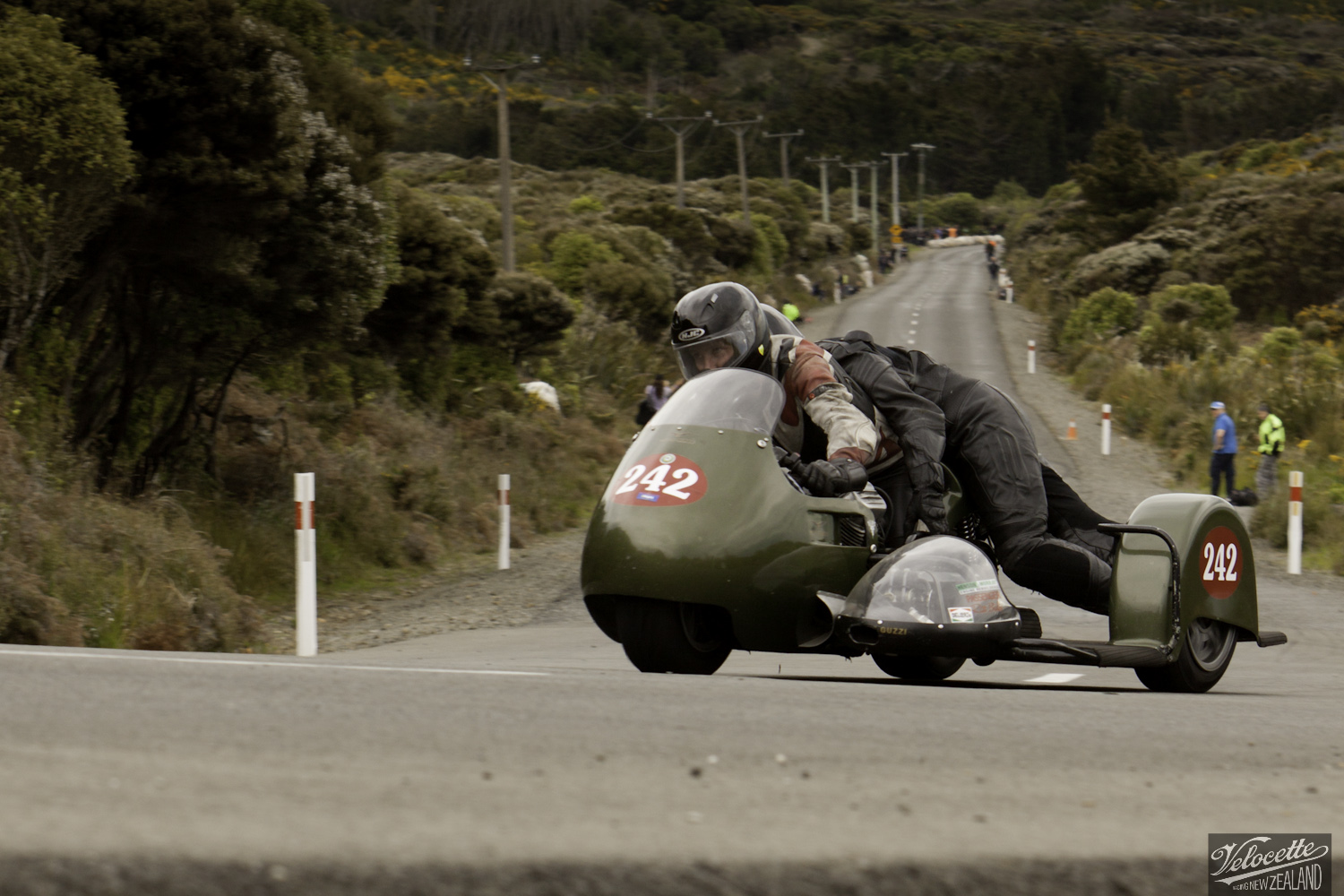 Bluff Hill, Bluff HIll Climb, John Blaymires, Moto Guzzi Le Mans Sidecar MK5 956, Motupohue, New Zealand, NZ Hill Climb Champs, Rider 242