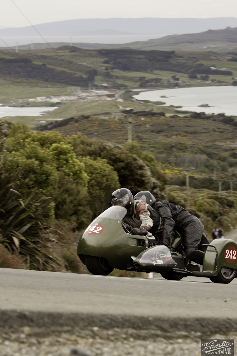 Bluff Hill, Bluff HIll Climb, John Blaymires, Moto Guzzi Le Mans Sidecar MK5 956, Motupohue, New Zealand, NZ Hill Climb Champs, Rider 242