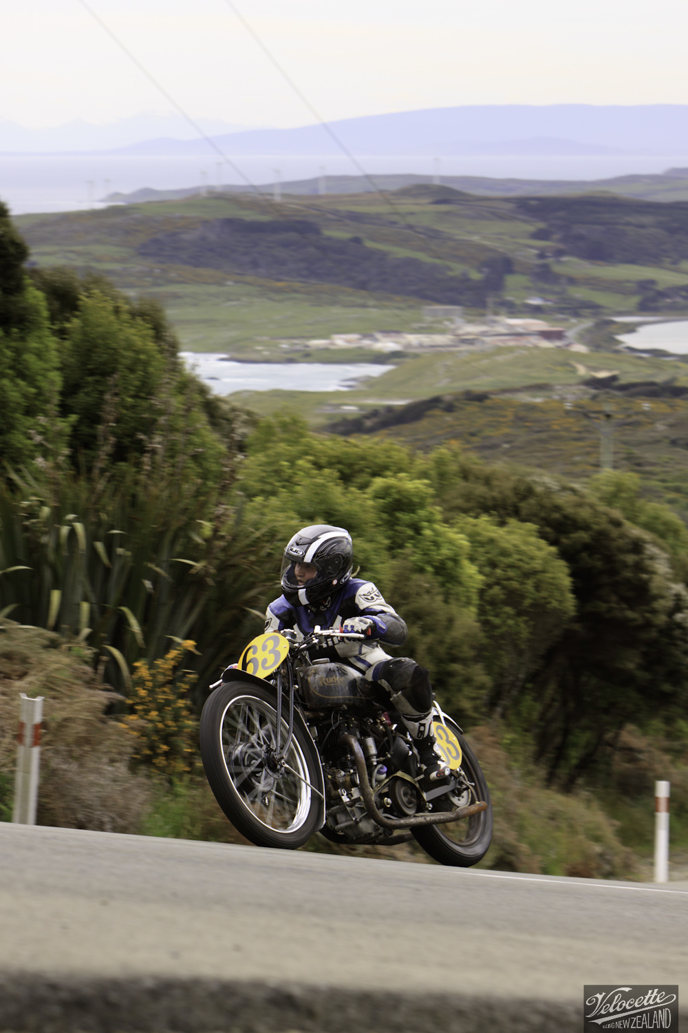 Bluff HIll Climb, Burt Munro Challenge, Flagstaff Road, Francie Winteringham, Motupohue, New Zealand, NZ Hill Climb Champs, Rider 63, Rudge TT Rep 500