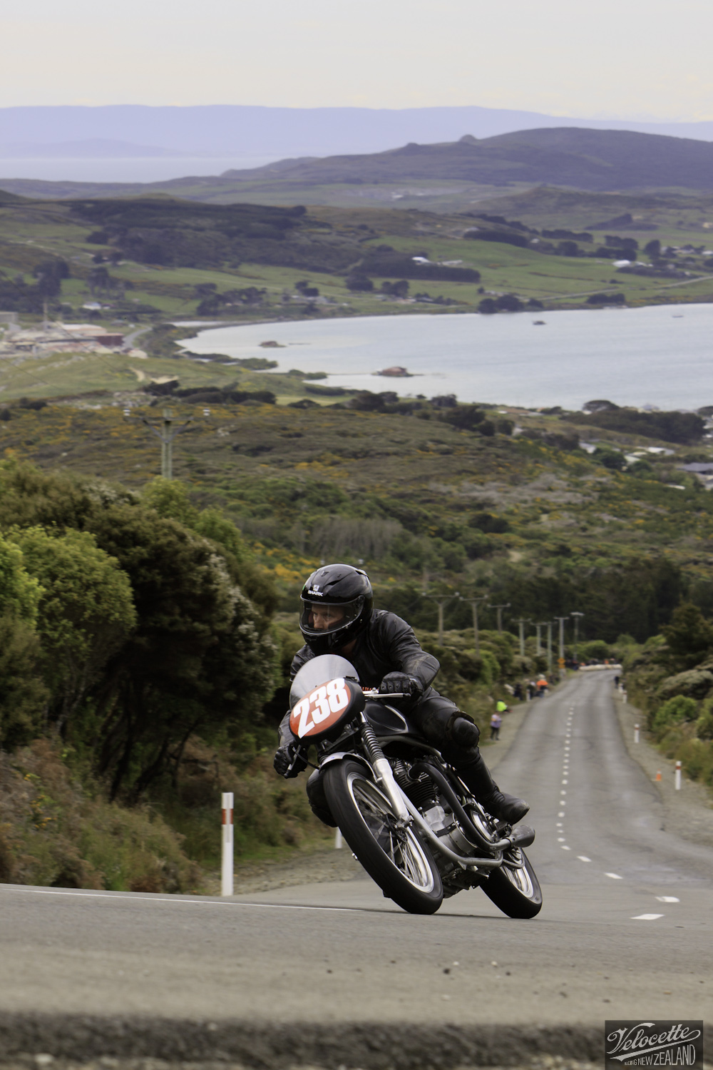 Bluff HIll Climb, Bruce Aitken, Burt Munro Challenge, Flagstaff Road, Motupohue, New Zealand, NZ Hill Climb Champs, Rider 238, Triton Triton 650