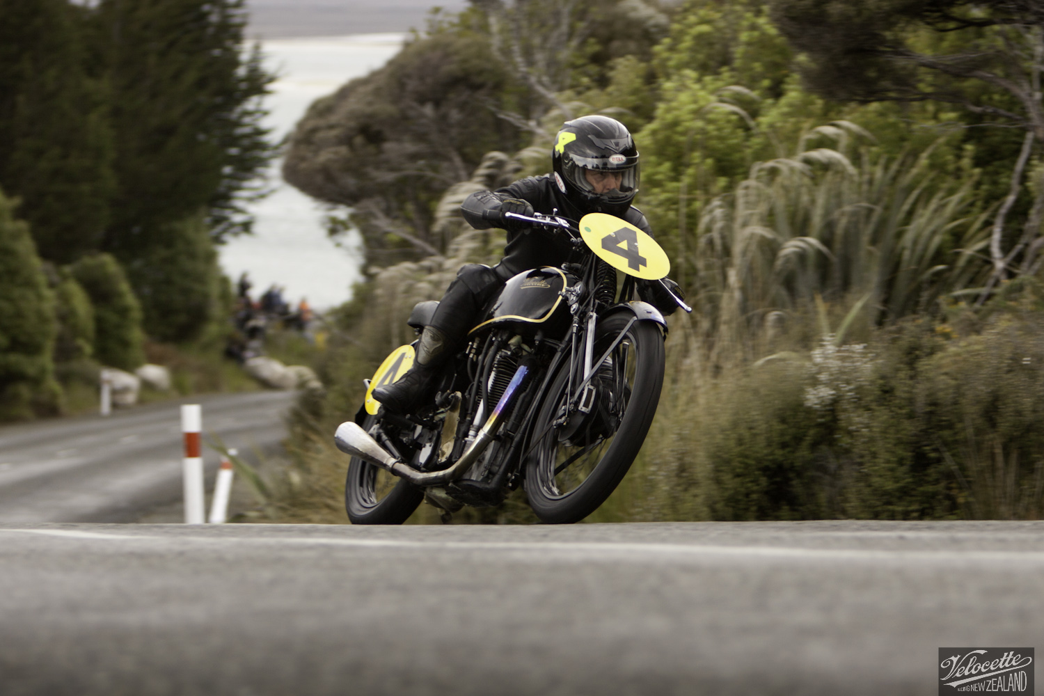 Big Velo 500, Bill Biber, Bluff HIll Climb, Burt Munro Challenge, Flagstaff Road, Motupohue, New Zealand, NZ Hill Climb Champs, Rider 4, Velocette Big Velo 500