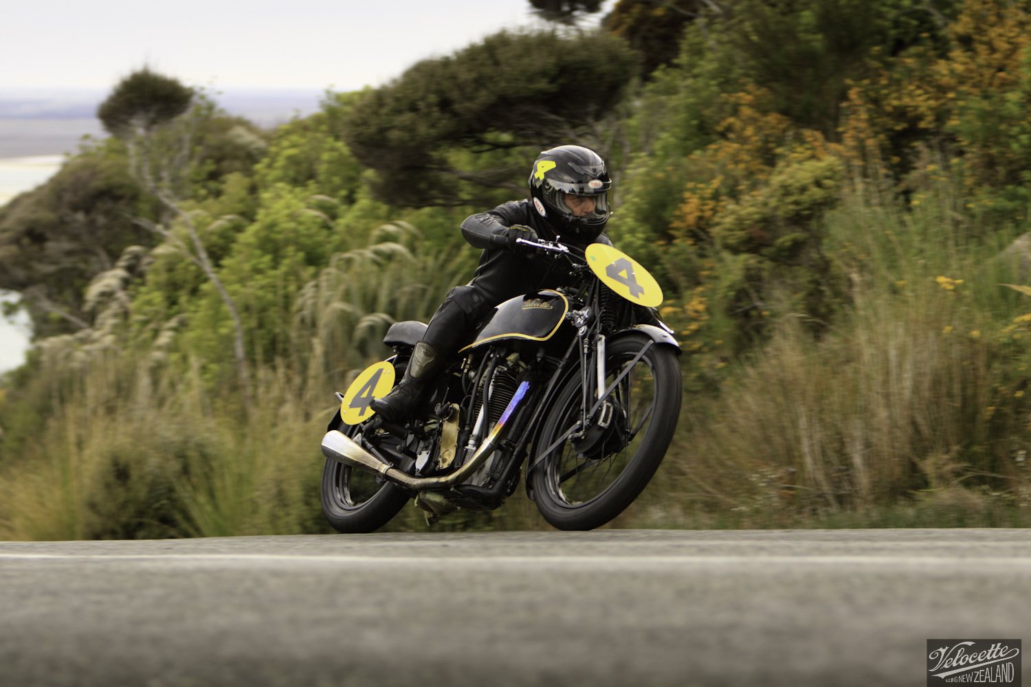 Big Velo 500, Bill Biber, Bluff HIll Climb, Burt Munro Challenge, Flagstaff Road, Motupohue, New Zealand, NZ Hill Climb Champs, Rider 4, Velocette Big Velo 500