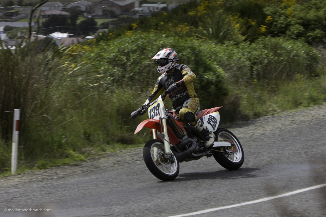 Bluff HIll Climb, Motupohue, New Zealand, Bluff Promotions NZ Hill Climb Champs, Honda CR500AF 500, Jon Pagan, Rider 139, Up to 600cc, Burt Munro Challenge 2015,10 year Anniversary event, Thursday 26 November 2016