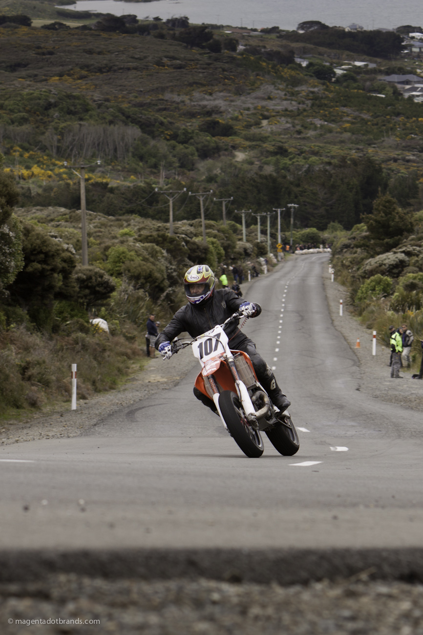 Bluff HIll Climb, Motupohue, New Zealand, Bluff Promotions NZ Hill Climb Champs, Honda CR 500, Mark Leonard, Rider 107, Up to 600cc, Burt Munro Challenge 2015,10 year Anniversary event, Thursday 26 November 2016,