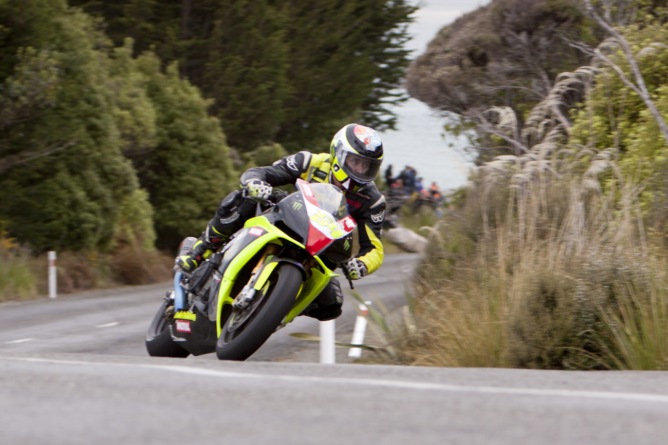 Aprilia RSV4 1000, Bluff HIll Climb, Burt Munro Challenge, Corner 1, Flagstaff Road, Motupohue, Johnny Lewis, New Zealand, NZ Hill Climb Champs, Open Class, Rider 54