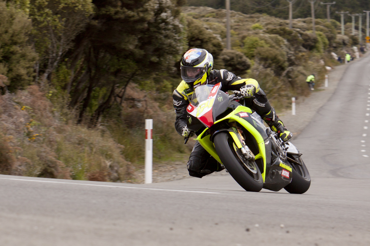 Aprilia RSV4 1000, Bluff HIll Climb, Burt Munro Challenge, Corner 1, Flagstaff Road, Motupohue, Johnny Lewis, New Zealand, NZ Hill Climb Champs, Open Class, Rider 54