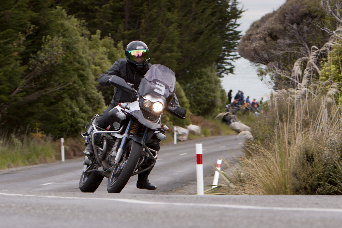 Bluff HIll Climb, BMW GS 1150, Burt Munro Challenge, Flagstaff Road, Motupohue, New Zealand, NZ Hill Climb Champs, Open Class, Rider 3, Stephanie Rondel