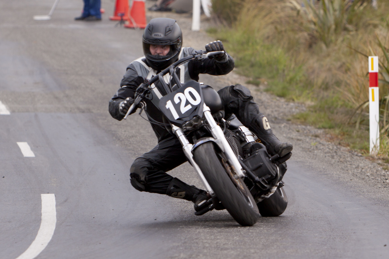 Bluff HIll Climb, Burt Munro Challenge, Flagstaff Road, Harley Davidson FXBI 1450, Motupohue, New Zealand, NZ Hill Climb Champs, Open Class, Rider 120, Tony Campbell