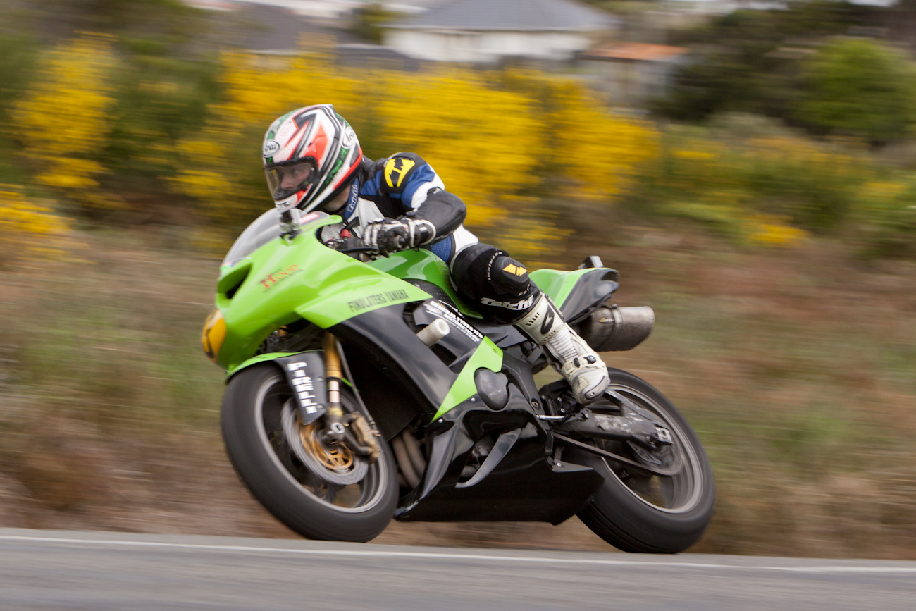 Bluff HIll Climb, Burt Munro Challenge, Flagstaff Road, Kawasaki ZX6RR 600, Mike Sullivan, Motupohue, New Zealand, NZ Hill Climb Champs, Open Class, Rider 53