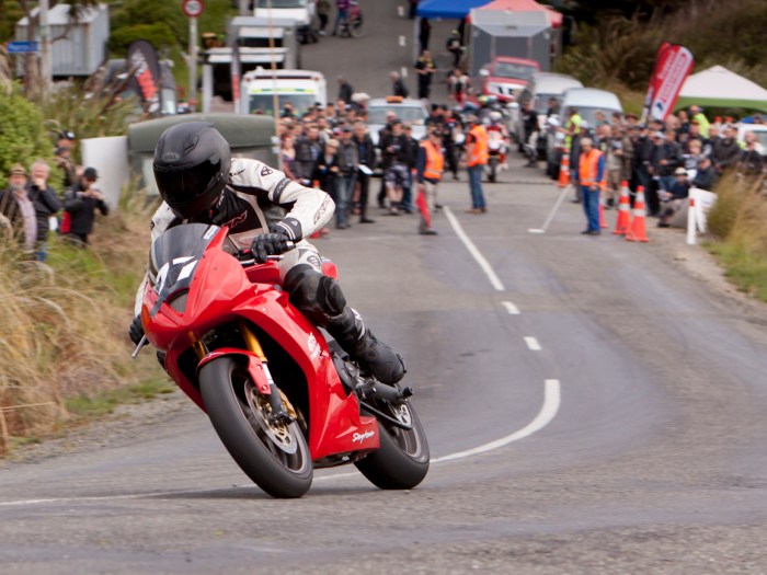 Ben McConochie, Bluff HIll Climb, Burt Munro Challenge, Flagstaff Road, Motupohue, New Zealand, NZ Hill Climb Champs, Open Class, Rider 77, Triumph Daytona 675