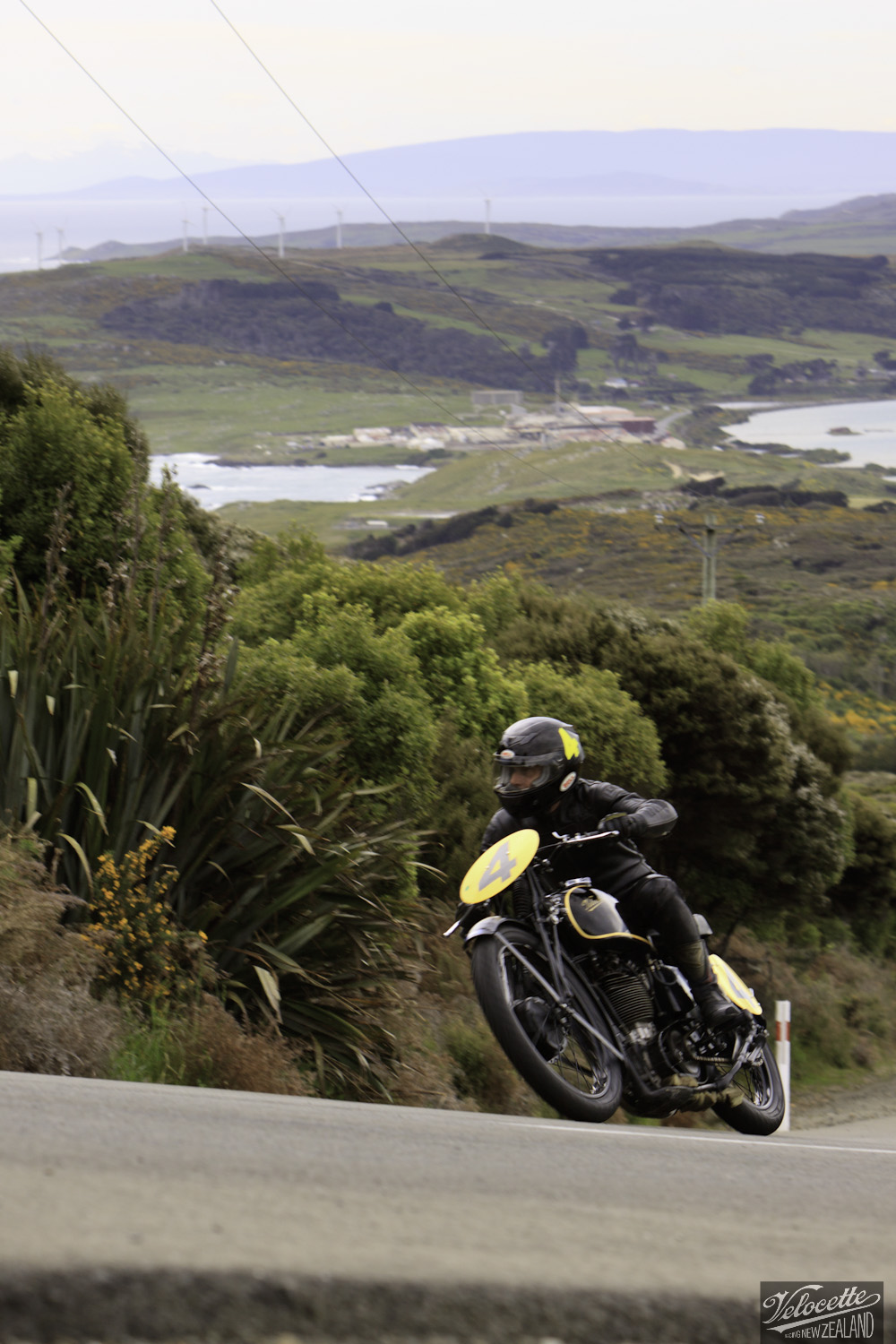 Big Velo 500, Bill Biber, Bluff Hill, Bluff HIll Climb, Burt Munro Challenge, Flagstaff Road, Motupohue, New Zealand, NZ Hill Climb Champs, Rider 4, Velocette