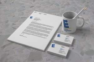 Events Management Group stationery and promotional items.