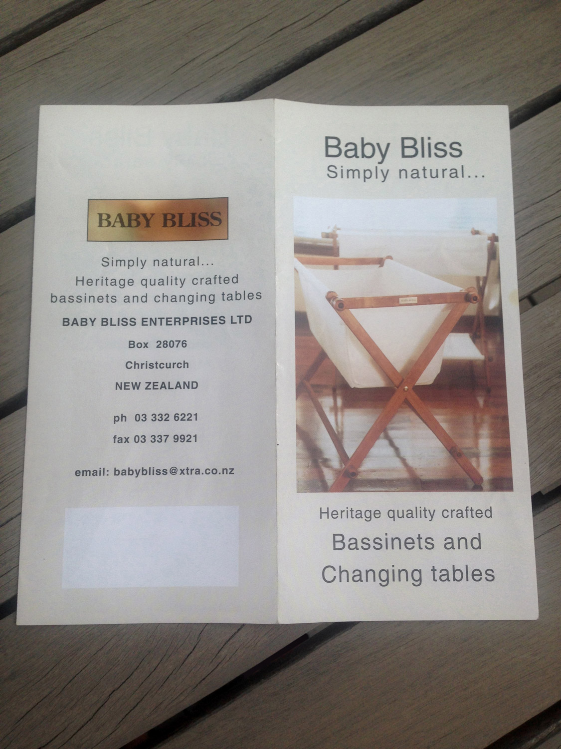 BabyBliss “Before” brochure cover.