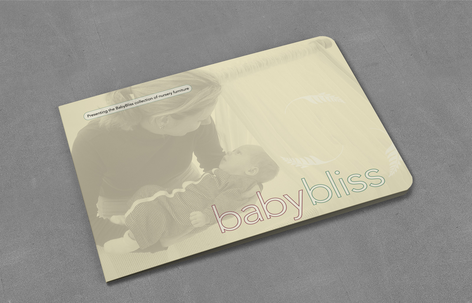 BabyBliss nursery furniture collection A5, bifold landscape brochure