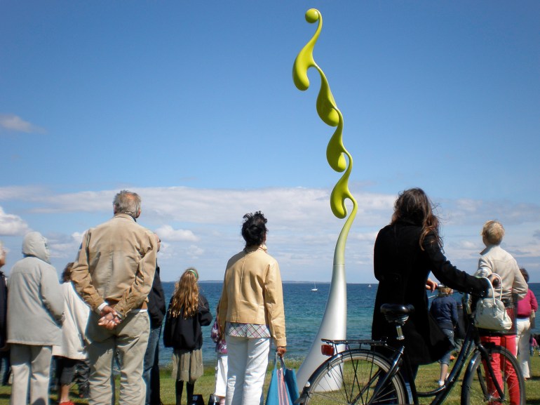 Phil Price ‘Morpheus’, composite materials and stainless steel, 9m at Sculpture by the Sea, near Aarhus, Denmark, 2009.