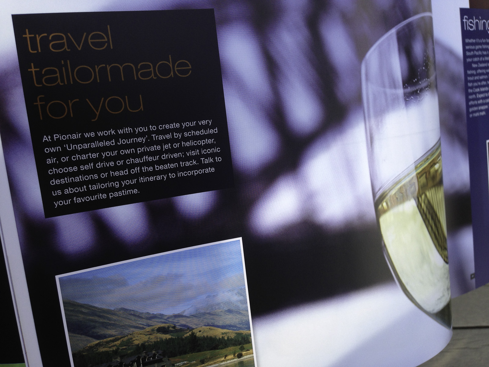 Pionair Unparalleled Journeys travel brochure, booklet format. Travel tailormade for you.