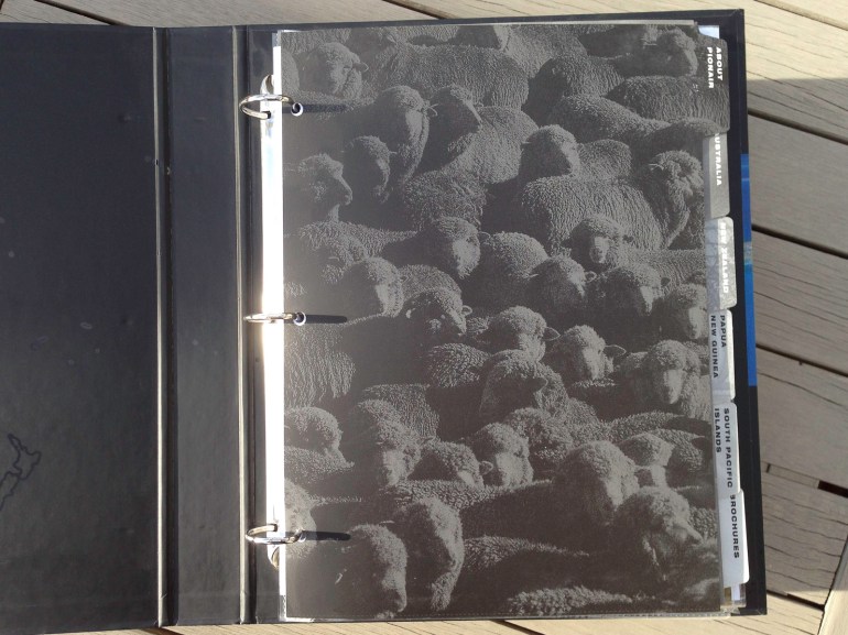 Affluent Travel Agency Toolkit. Pionair tabbed section divider. Flock of sheep.