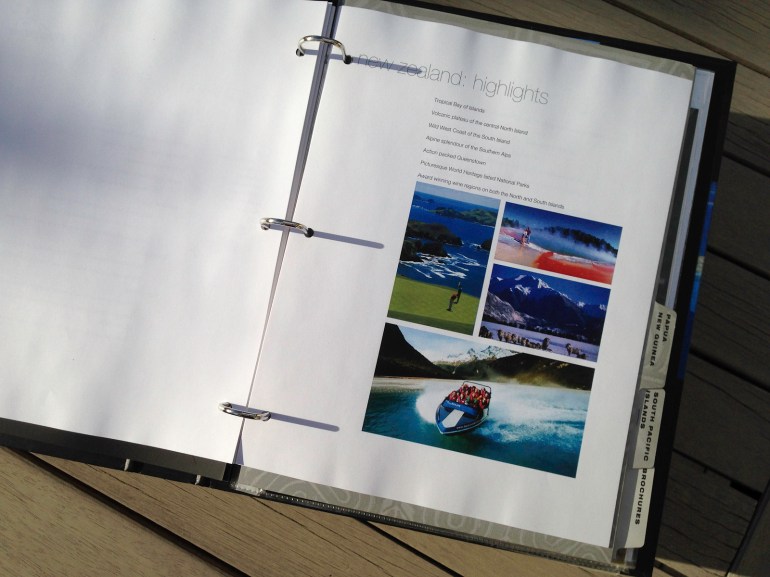 A New Zealand highlights sample page.